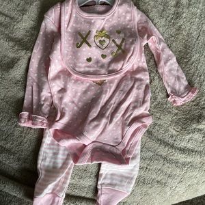 3-piece 6-9 month pink outfit set